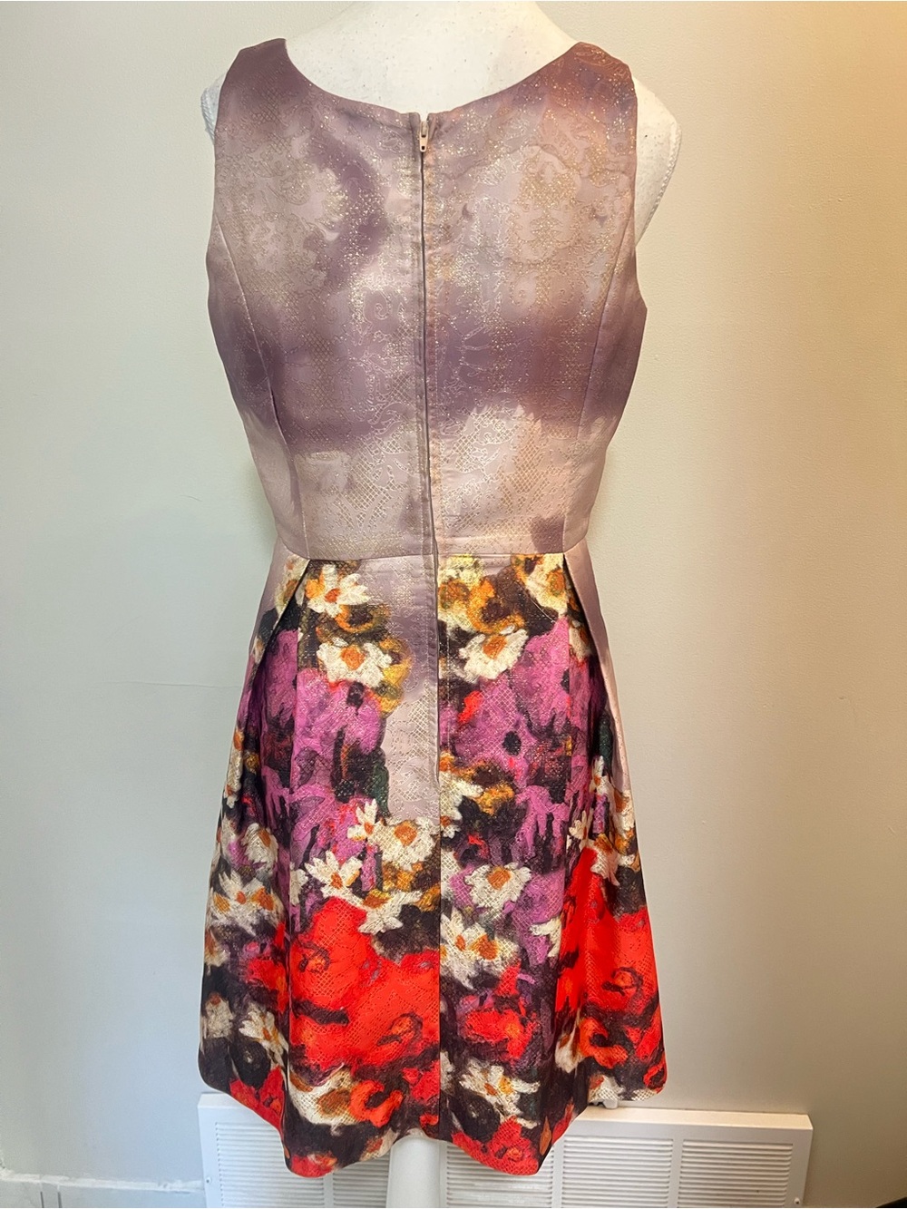Debbie Shuchat Lavander Beaded Floral Fit-and-Flare Midi Dress - Picture 6 of 7